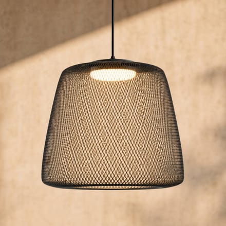 Lucande LED buiten hanglamp Korvyn, zwart, Ø 50 cm, traploos dimbaar