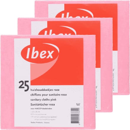 Viscose dweilen/schoonmaakdoekjes - 75x stuks - roze - hoog absorberend - 38 x 40 cm
