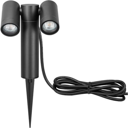 Prikspot CMD 9089, antraciet, lengte 17 cm, IP65, 2-lamps