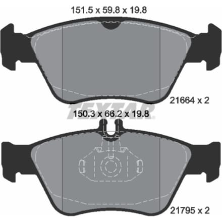 Remblokset TEXTAR 2166404, voor