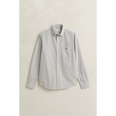 Gant Overhemd Poplin Banker Stripe Button Down Pewter Grey / male