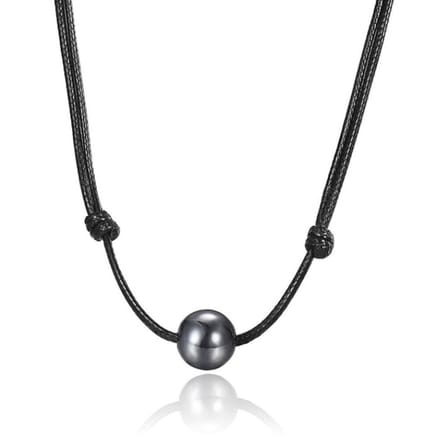Memphis Verstelbare Heren Collier - Single Bead Hematite