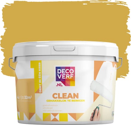 Decoverf clean muurverf mosterdgeel, 4L