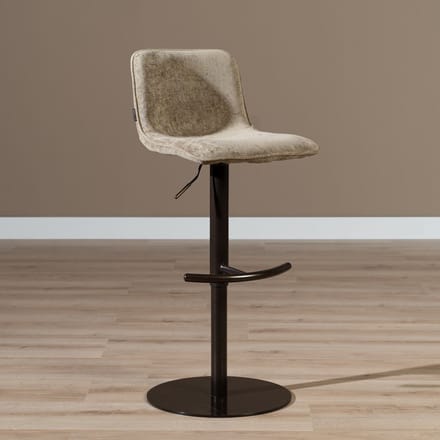 Bronx71® Velvet barkruk Jack taupe 60-82 cm - barstoel
