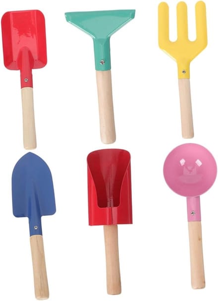Tuingereedschap Kinderen - Strandschep Zandschep - Buiten Spelen - Hout Metaal Combinatie - 21 cm - Diverse Kleuren