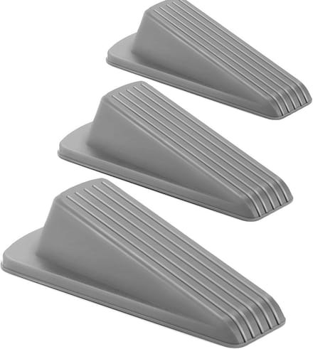 Rubberen Deurstoppers - 3 Stuks - Deurstopper Wig voor Zware Deuren - Grijs