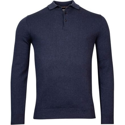 Baileys Trui Cotton Cashmere Pullover Polo Collar Buttons Single Knit Dark Blue / male