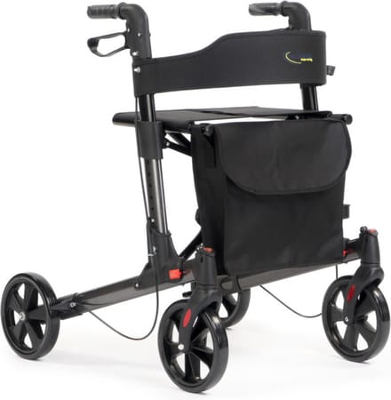 MultiMotion Double Lichtgewicht rollator - Antraciet - Dubbel Opvouwbaar - PU banden