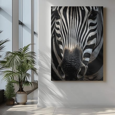 Canvas Schilderij - Dieren - Zebra - Wanddecoratie - 90x60x2 cm