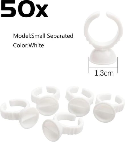 DW4Trading Ring Permanente Make-up - 50 Stuks - Wit - Dubbel