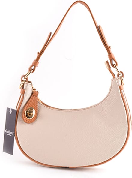 Giuliano schoudertas Phebe - Beige Cognac - Dames - Made in Italy