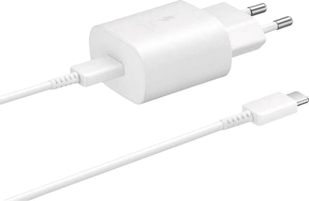 Samsung Fast Charge 25W Power Adapter 220V Lader - incl. USB-C naar USB-C Kabel - Wit
