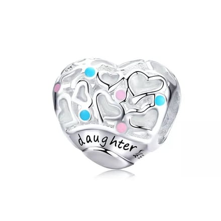 Bedel Dochter Hart - Daughter - Voor je bedelarmband - Zilver - RomyStones