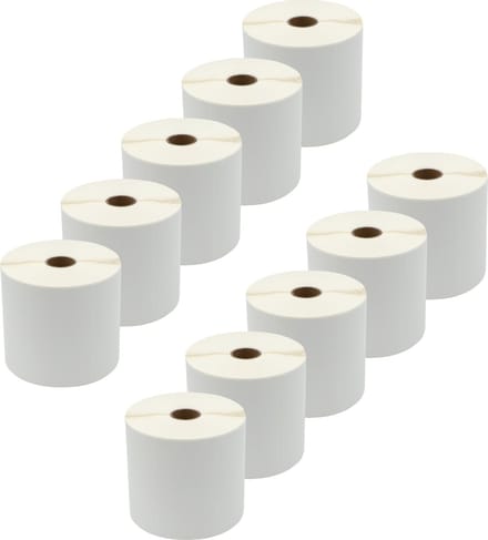 DULA Compatible Zebra Labels 100x60mm - 1250 etiketten per rol - kern 25mm - Wit - Permanent - 10 rollen