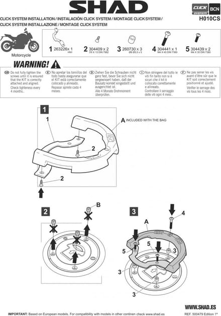 Porte bagage Shad pour Moto Honda 650 CB 2014 à 2017 Neuf