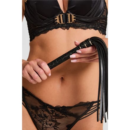 Hunkemöller Private Diamanten Zweep Zwart