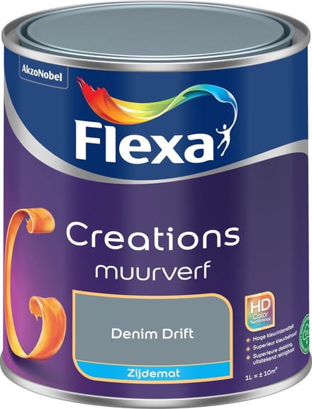 Flexa Creations Muurverf - Zijdeglans - Denim Drift - 1l