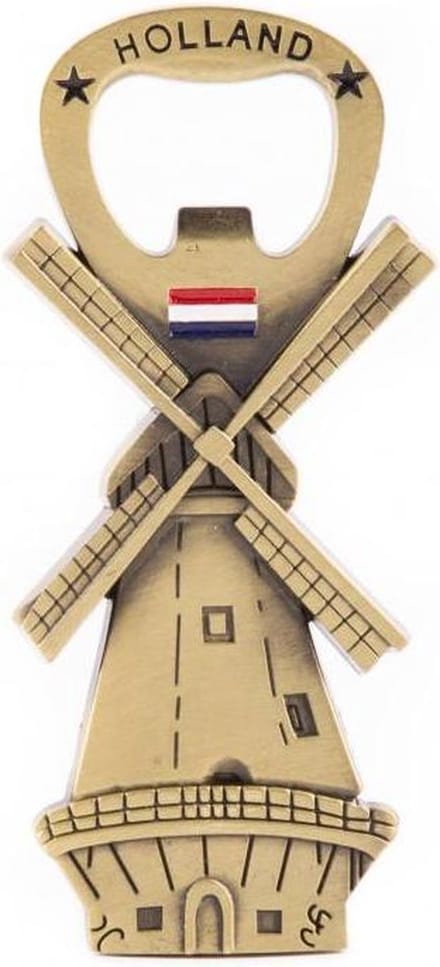 Opener Magneet Molen Holland Brons - Souvenir