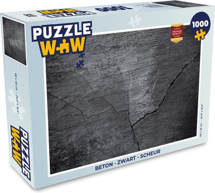 Puzzel Beton - Zwart - Scheur - Legpuzzel - Puzzel 1000 stukjes volwassenen