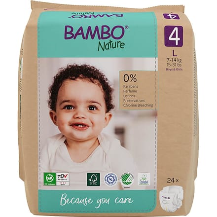 Bambo Nature Luiers Maat 4 (7-14 kg) - 24 stuks