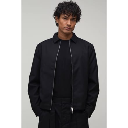 Op Maat Gemaakte Boxy Co-ord Harrington Jas | Black | Size Medium
