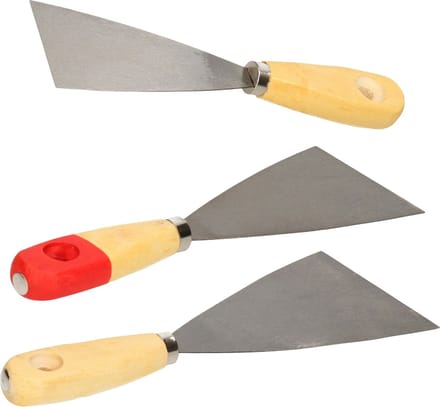 Bruder Mannesmann Plamuurmessen set 3-delig - 60 mm - 80 mm - 100 mm - staal - hout