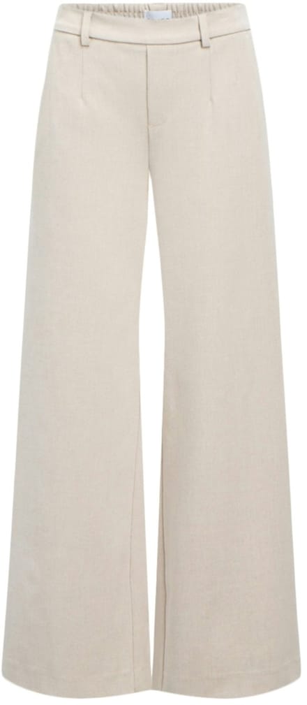 Object beige dames broek   Wide leg fit   Elastische boord   Duurzaam   Regular waist Beige 34