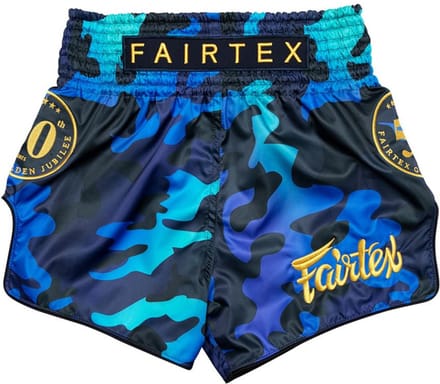 Fairtex BS1916 Muay Thai Shorts - Golden Jubilee Luster - camo blauw S