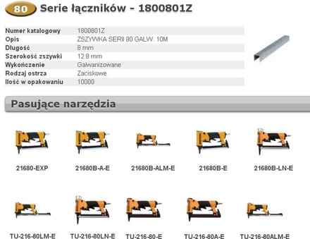 Bostitch - Type 80 ZS Staples - 8mm Lengte - Gegalvaniseerd Staal - 10.000 stuks