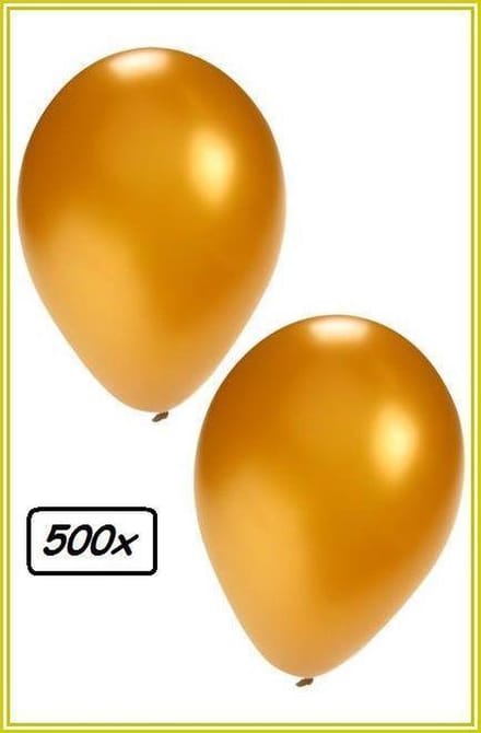 Ballonnen 500x goud - geschikt voor lucht en helium