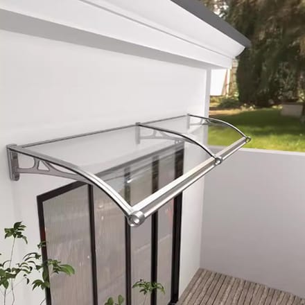 Deurluifel - Regenbescherming - Buiten - Gebogen polycarbonaat - 24 x 87 cm - Transparant