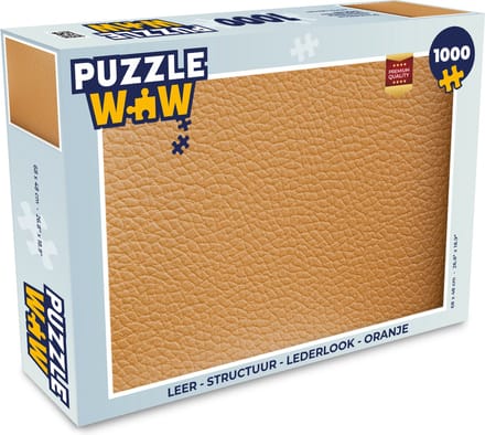 Puzzel Leer - Structuur - Lederlook - Oranje - Legpuzzel - Puzzel 1000 stukjes volwassenen