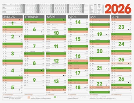 BRUNNEN Tafelkalender 2026 XL