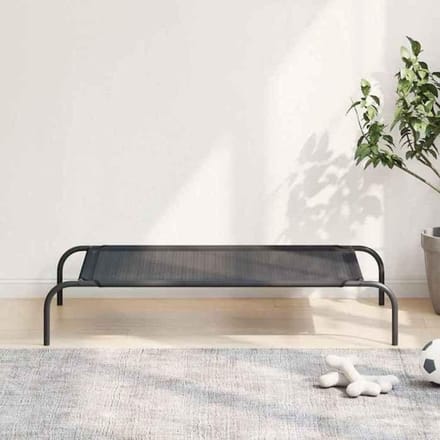 Maison Exclusive - Lit surélevé pour chien Noir L Textilène