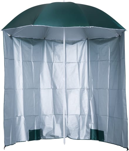 Killogood Strandparasol met zijschermen - gemaakt van polyester - donkergroen - 2,2 meter x 2,2 meter hoog.