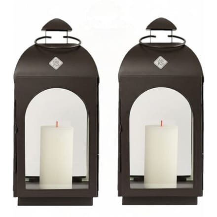 KS Verlichting Set van 2 Capri Windlicht Antraciet Small