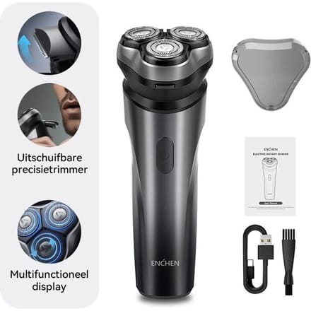 ENCHEN Blackstone Max elektrisch scheerapparaat 3D-richting flexische hoofden 100% waterdicht met POP-UP precisietrimmer BlackStone Max