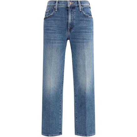 Mother Denim Blauwe Katoenen Relaxed Fit Jeans
