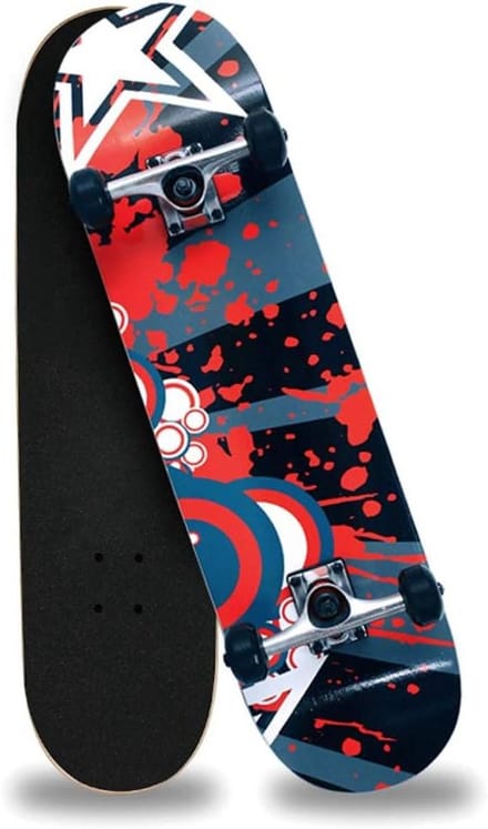 Compleet Skateboard - Pro Board - Stunts Uitvoeren - Dubbel Kick Design - 80 cm - D