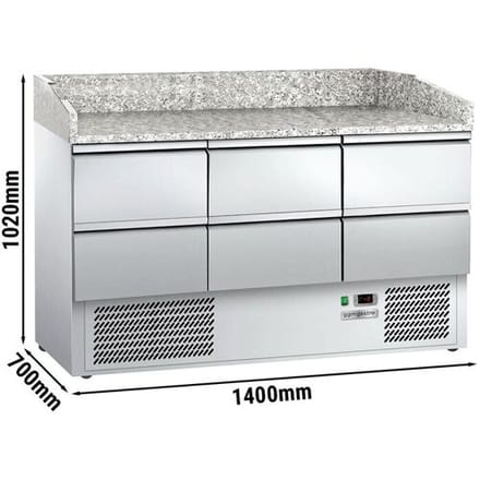 GGM Gastro Pizzakühltisch ECO - 1400x700mm - mit 6 Schubladen Zilver