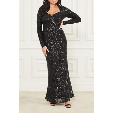 GUESS Marciano By  Roaring Sequins Maxi Jet Black Größe: 38 | Maxikleider Outlet | Damen | Schwarz