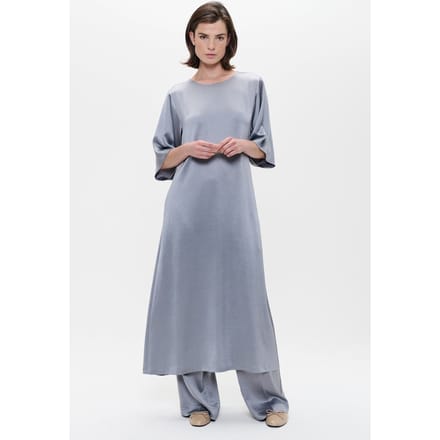 ZENGGI Satin Dress Silver Mink Größe: M | Maxikleider Outlet | Damen | Grau