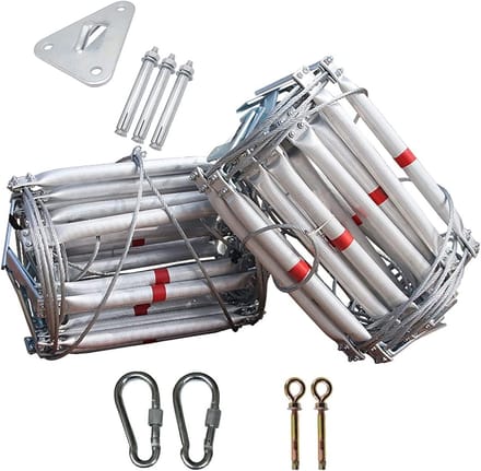 Reddingsladder - Noodladder - Veilig Ontsnappen - Robuuste Constructie - 3 Meter - Zilver
