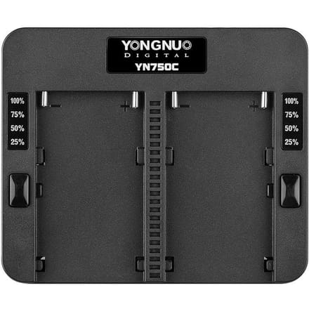 YONGNUO YN750C Professionele lithiumbatterijlader met dubbele laadsleuf voor snelladen zwart