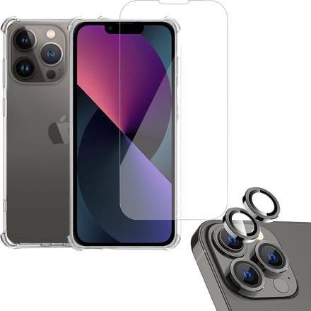 Geschikt voor iPhone 14 Plus Hoesje + Screenprotector + Camera Beschermglas – Gehard Glas Screen Cover Protector