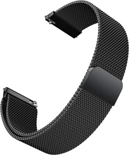 Bandje geschikt voor Samsung Galaxy Watch Active 1 / Active 2 40mm / Active 2 44mm - Zwart Milanese Band