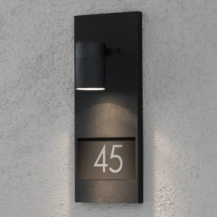 Konstsmide Modena Huisnummerlamp Buiten - GU10 - IP44 - Zwart