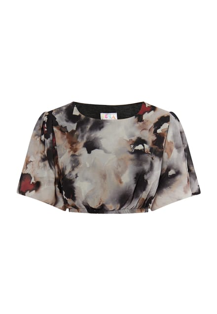IZIA Blouse met tie-dye-patroon Dames Zwart Veelkleurig