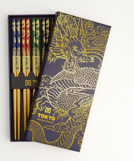 Tokyo Design Studio – Eetstokjes Giftset – Dragon – 5 paar - 22.5cm