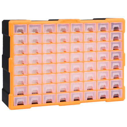 vidaXL - Organiser - met - 64 - lades - 52x16x37,5 - cm